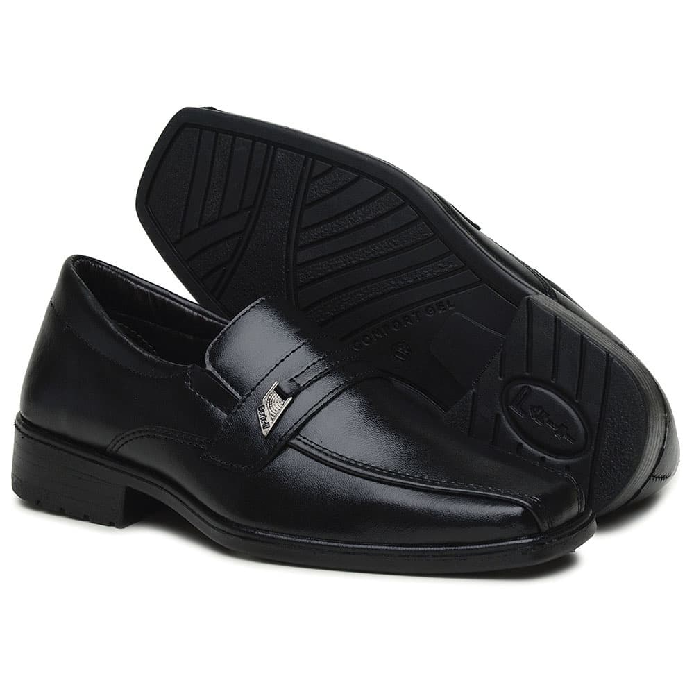 Sapato Social Infantil Bertelli com Fivela e Elástico 90121 - Preto