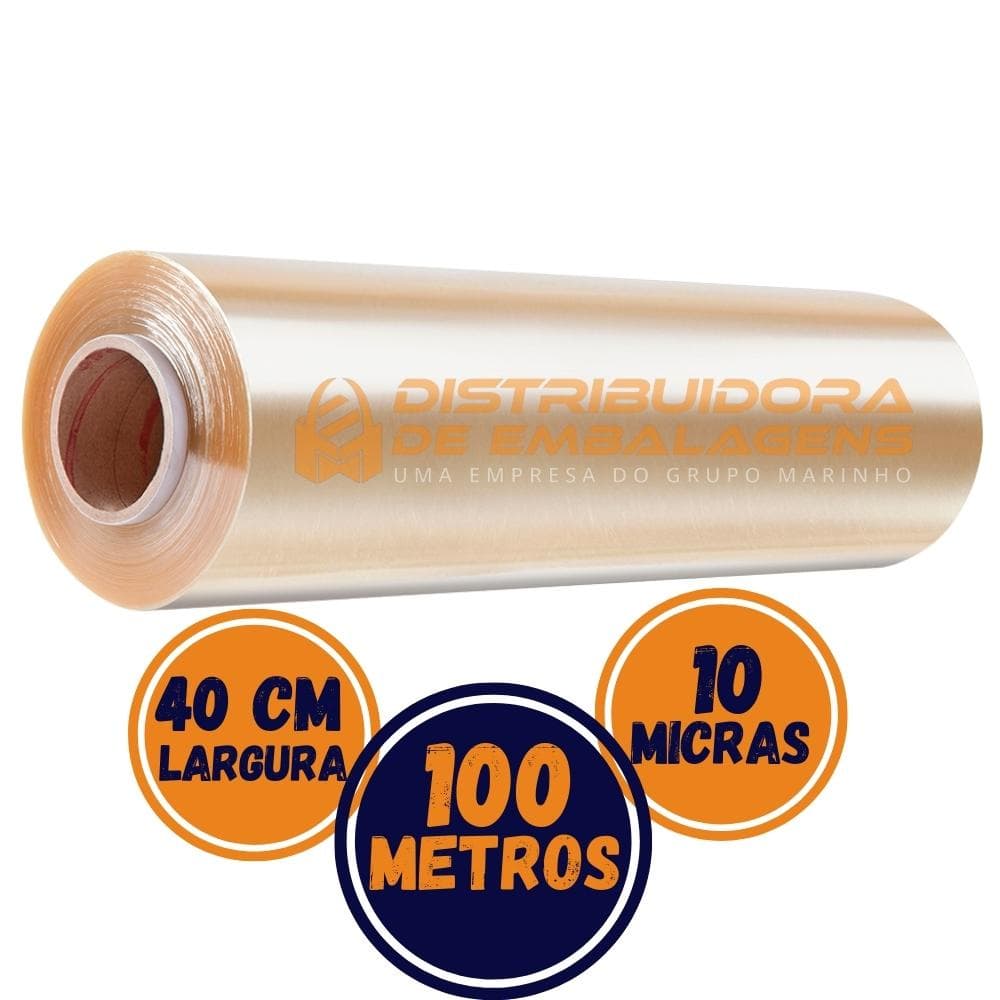 Rolo Bobina Filme Plástico Pvc Esticavel 38cm X 100 Metros