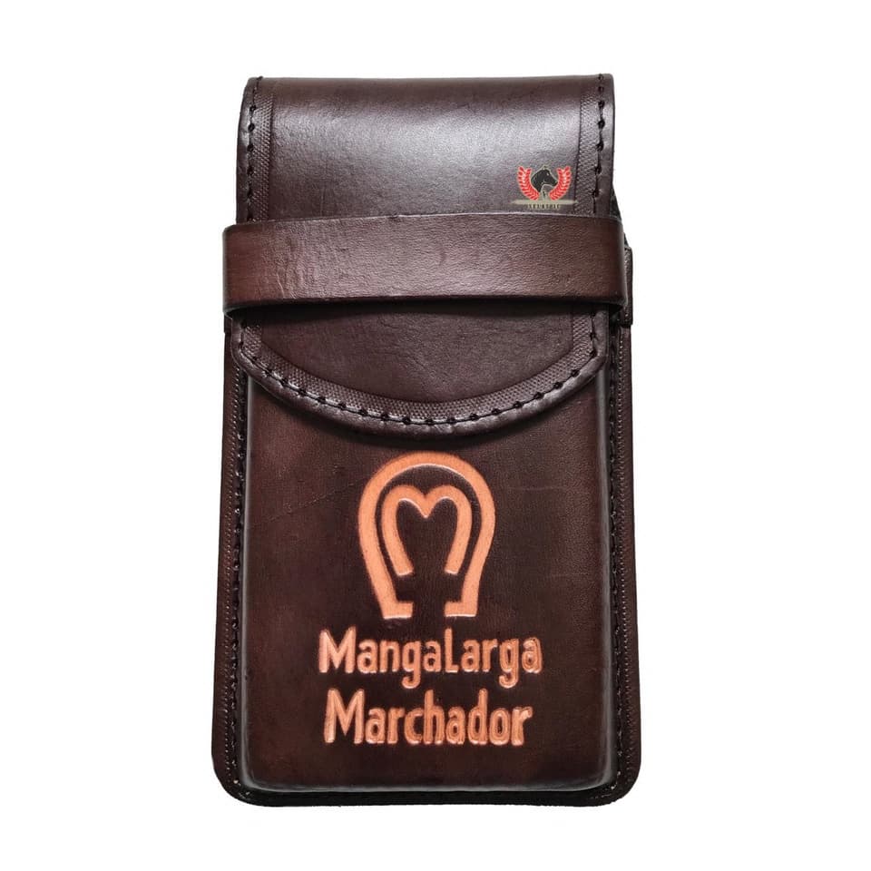 Bainha Capa Porta Celular De Couro Legítimo Country Mangalarga Marchador JC03