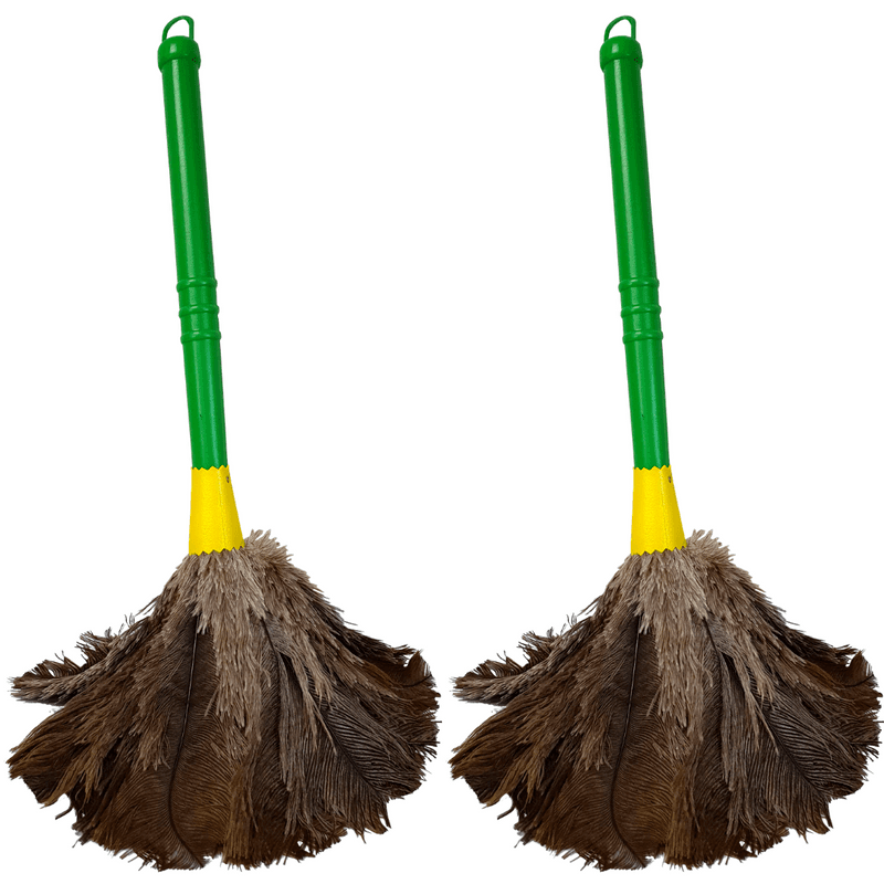 Kit 2 Limpa Pó Poeira Espanador de Pena de Avestruz 38cm