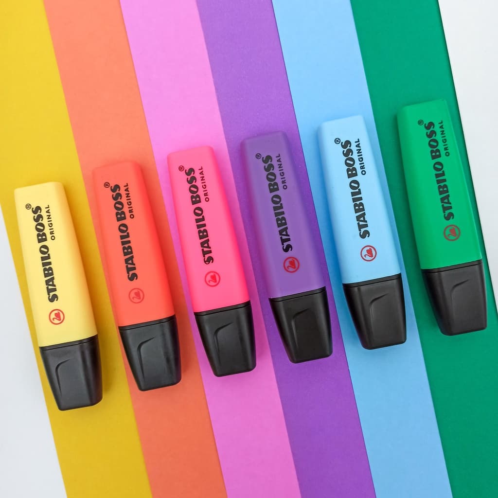 Caneta Marca Texto Stabilo Boss Neon / Caneta Colorida / Grifa Texto / Papelaria