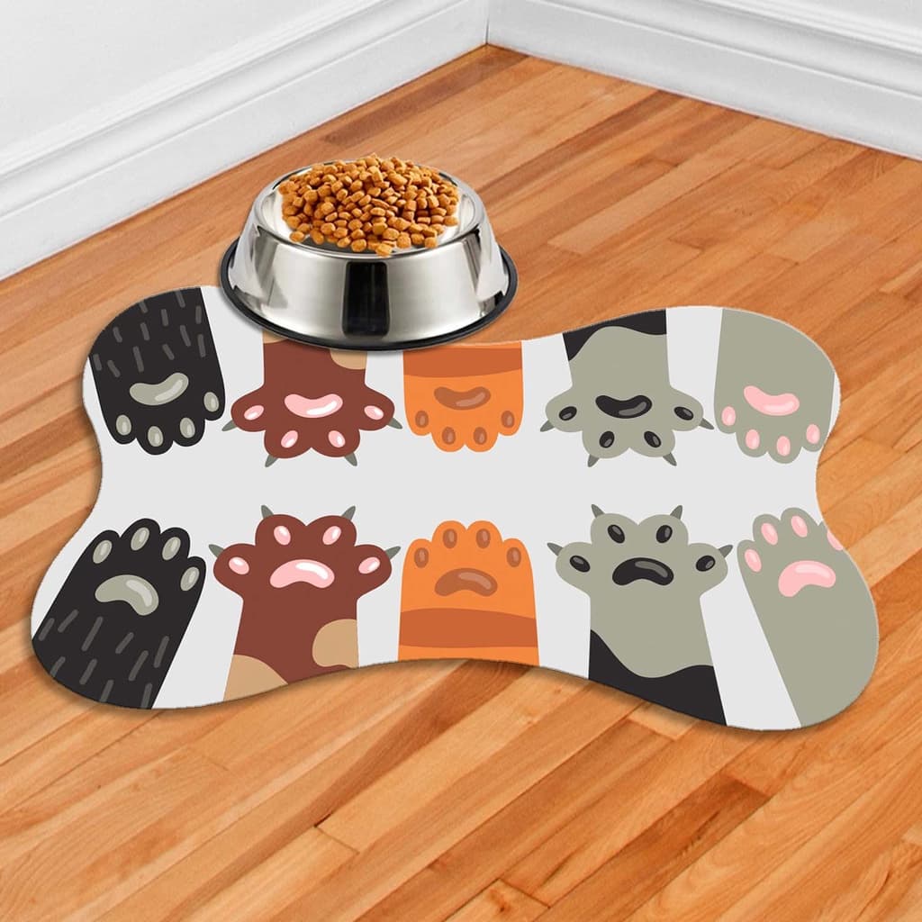 Tapete Para Comedouro PET Antiderrapante - Ossinho - 38x25 - PATAS GATOS