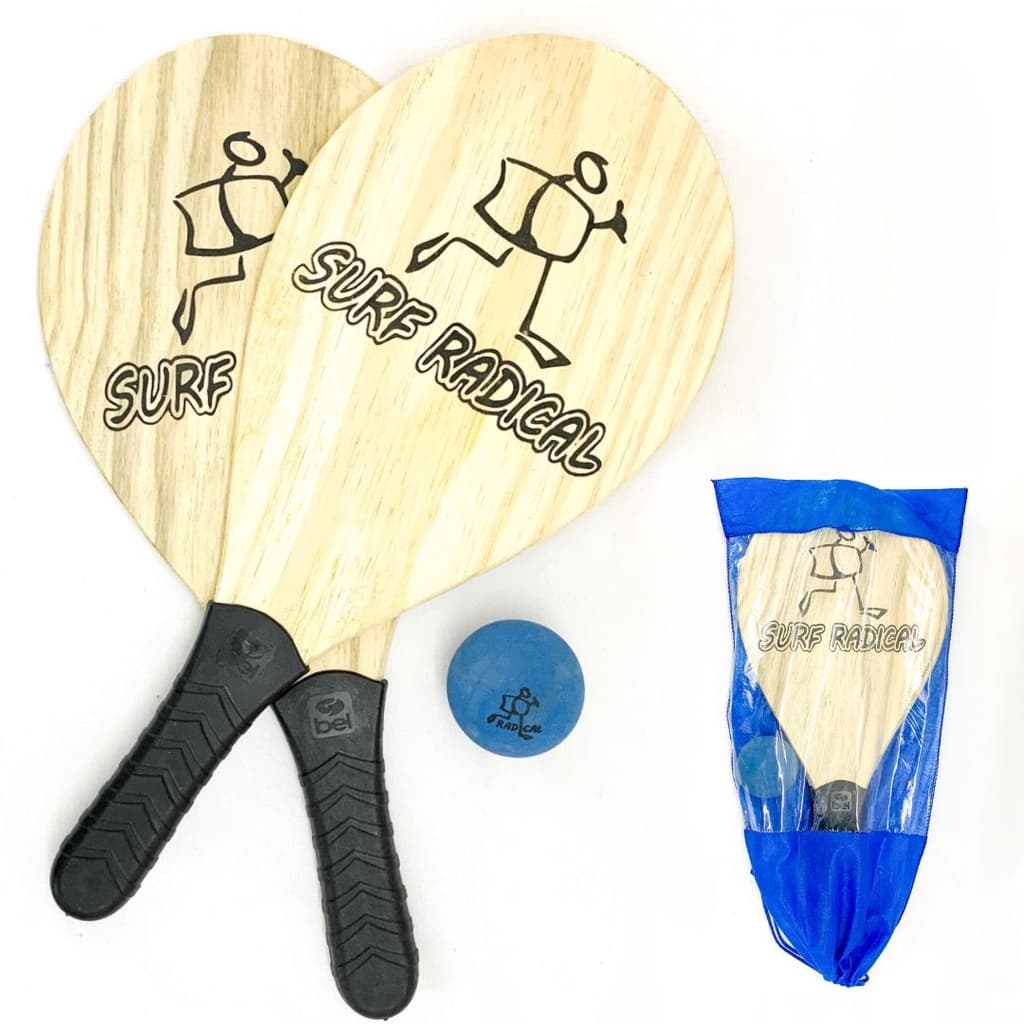 Kit Raquete de Frescobol + Bola e Sacola para Transporte Jogo Praia