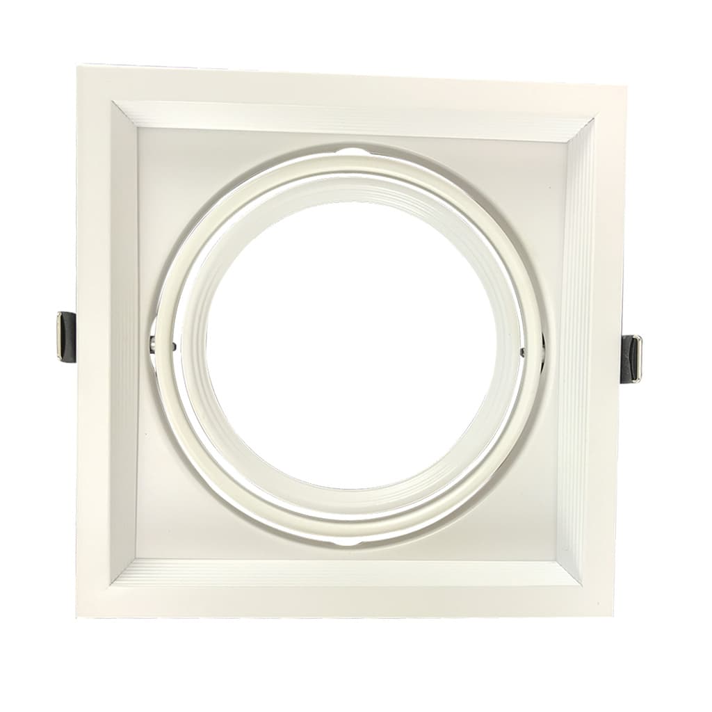 Embutido Quadrado Face Recuada para AR111 Branco - Delis - DS2401