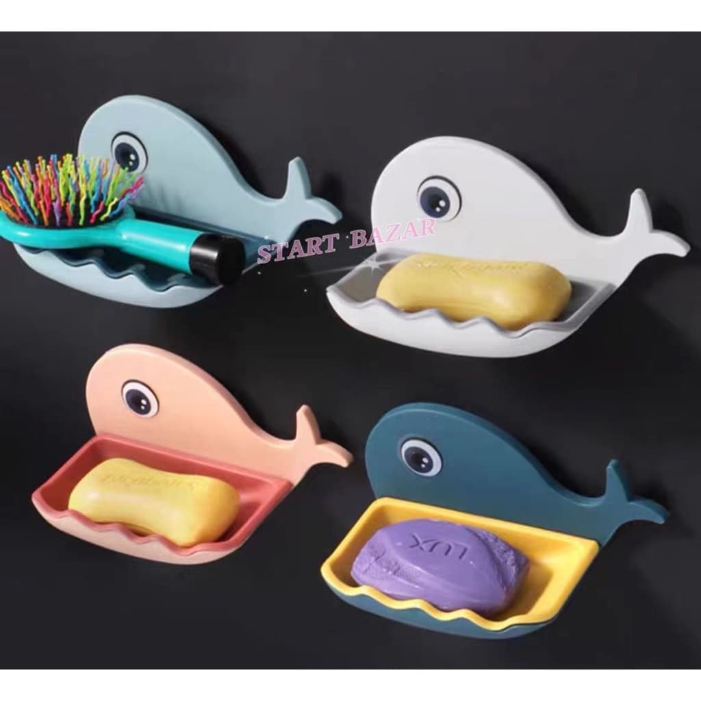 Saboneteira De Parede Formato Baleia Com Camada Dupla Promoção