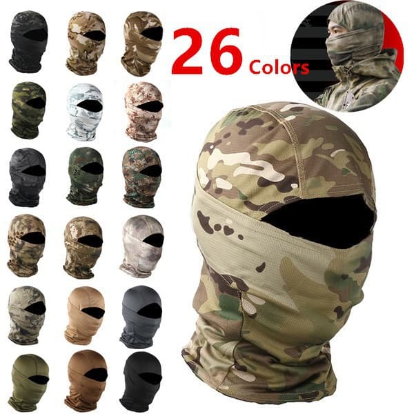 Camuflagem Ao Ar Livre Camo Balaclava Exército Tático Militar Esqui Máscara Facial Completa Motocicleta Bicicleta Bonés