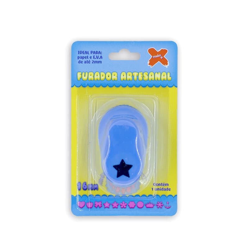 Furador Cortador Perfurador para Papel e EVA Make+ 16mm 1.6cm Estrela