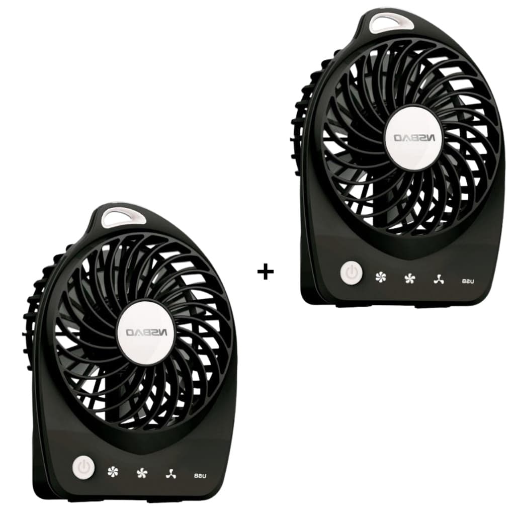 Kit 2 Mini Ventilador Portátil Recarregável Usb 3 Velocidade