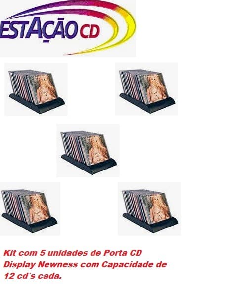 5 Unid Display Porta Cd Newness Flip109 - Capacidade 12 Cd?s
