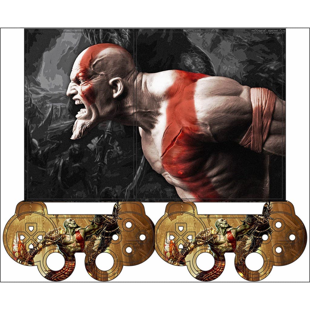 Skin Adesiva PS2 Slim Kratos Gritando