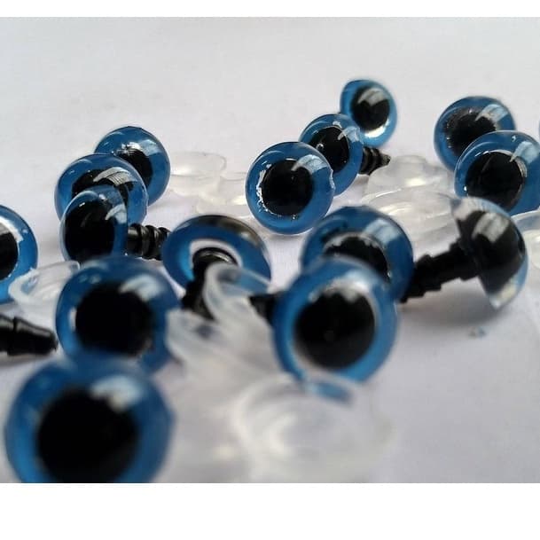 5 Pares de Olhos Preto e Colorido Com Trava De Segurança Para Amigurumi