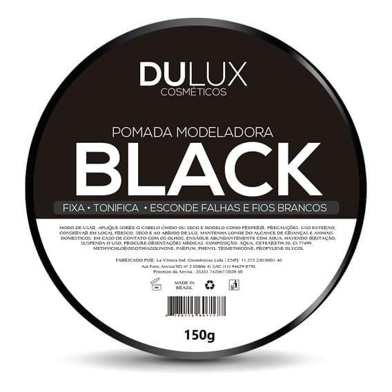 01 Cera Modeladora Preta Pigmentada Fixação 150g Dulux