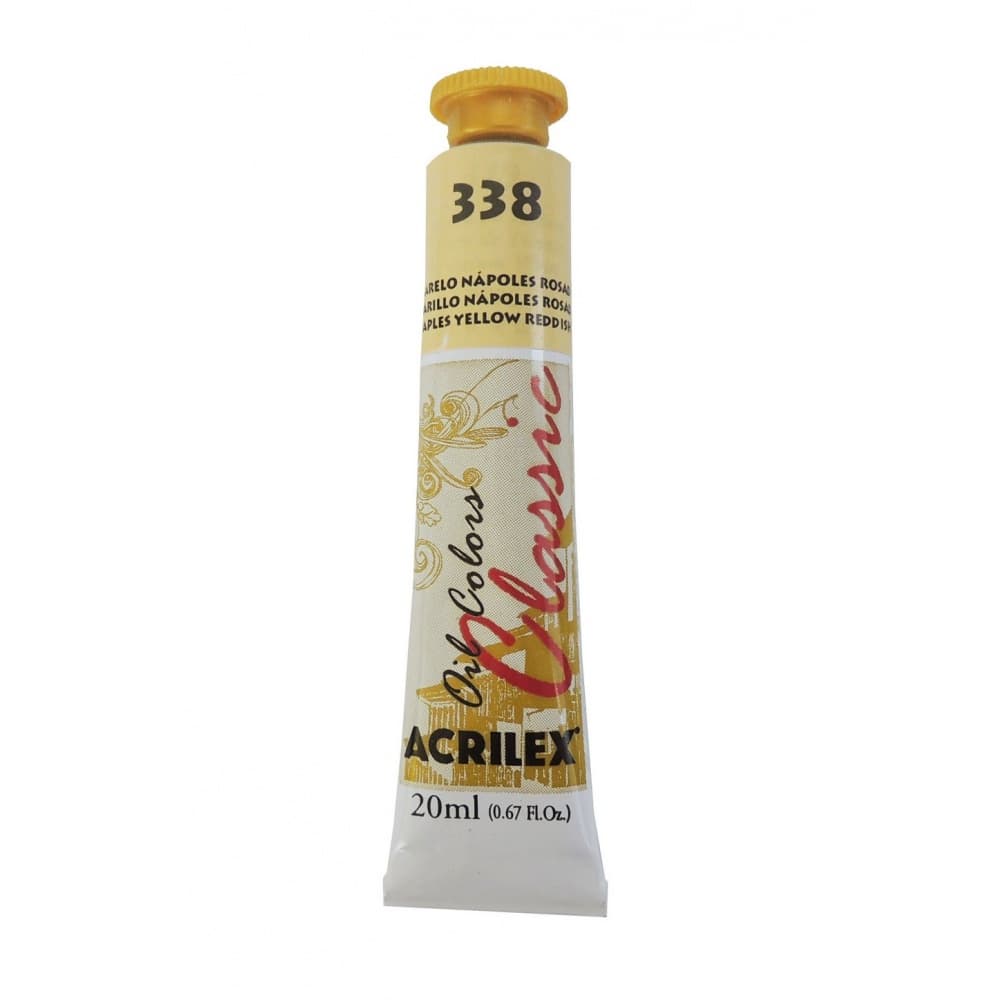 Tinta a Oleo Amarelo Nápoles Rosado 338 - Acrilex 20 ml