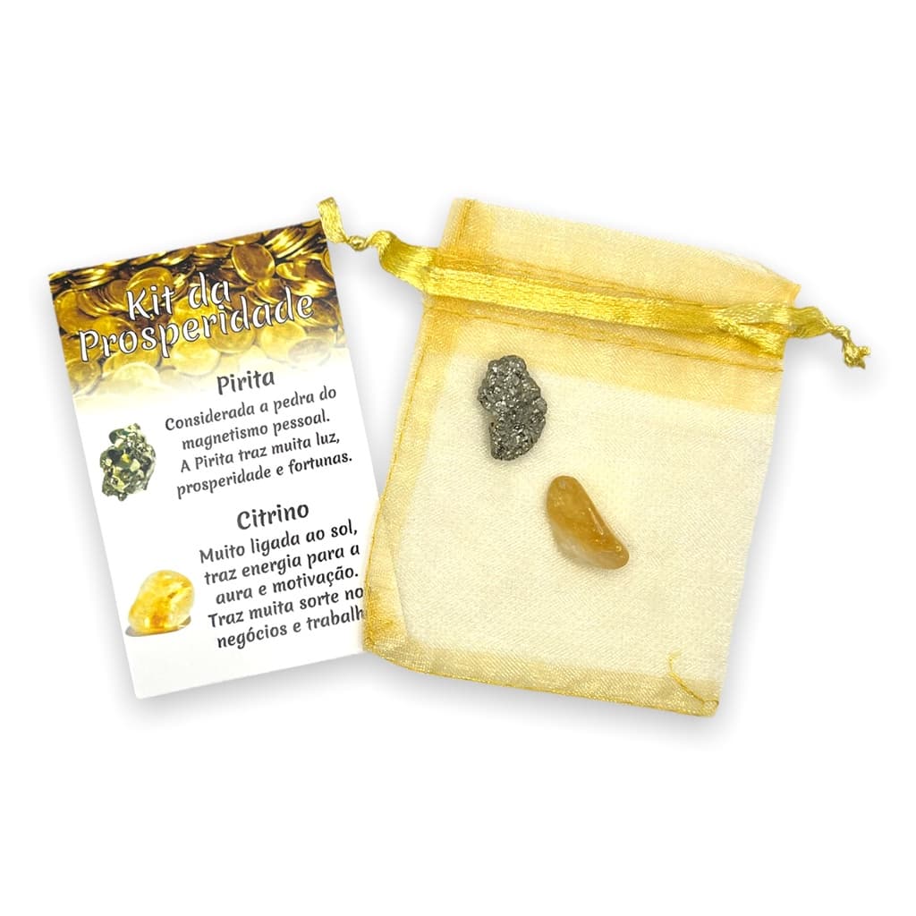 Kit Pedras Da Prosperidade Pirita E Citrino Cristais Natuarais