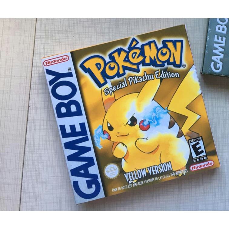caixa com berço repro para pokemon yellow de gameboy classic gb