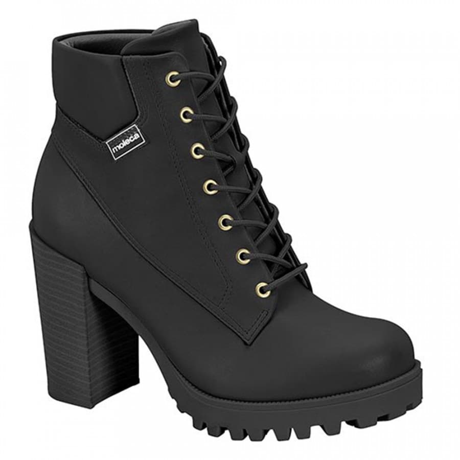 Moleca Bota Feminina Coturno Tratorado Original Salto Grosso - Com NF