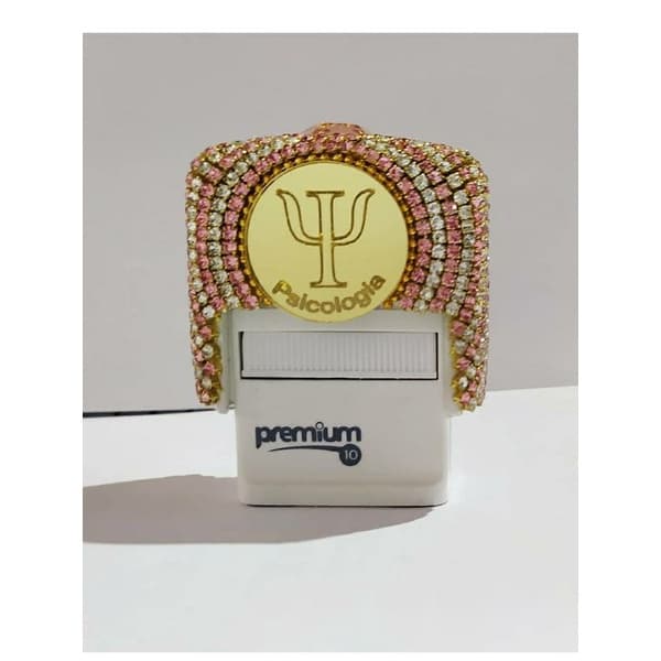 Carimbo Personalizado profissão p10 com strass+ borrachinha