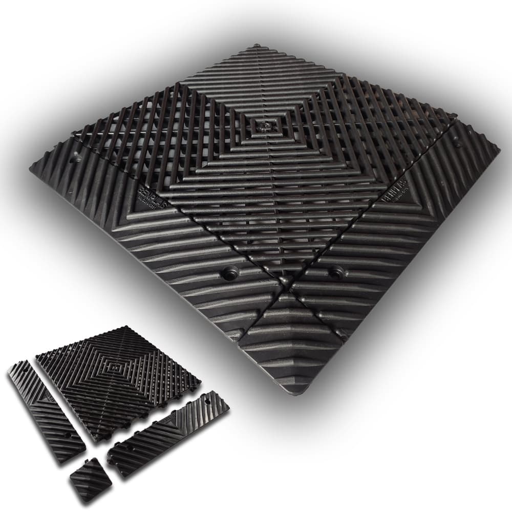 Rampa para piso modular 3D, 33x33 - Preta