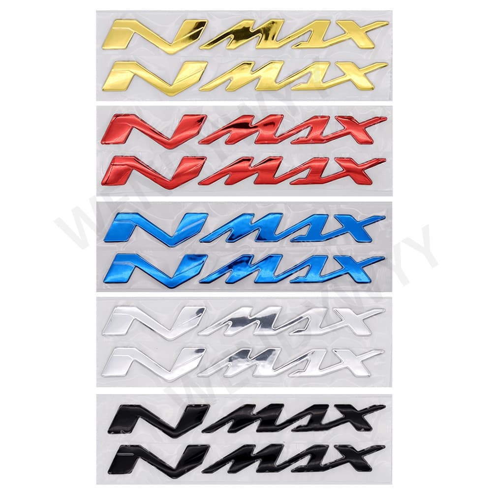 2 Peças De Borracha Macia 3D Emblema Adesivo Decalque Para Motocicleta Yamaha Nmax N-Max