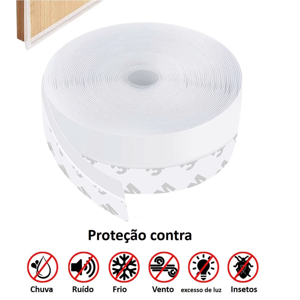 Fita Auto Adesiva P/vedar Báscula Frestas De Porta 35mm 1 metro