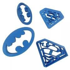 Kit Cortador Marcador Batman E Superman Biscuit Confeitaria