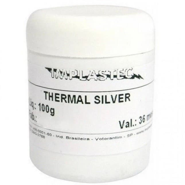 Pasta Térmica Alta Performance Prata Thermal Silver Implastec Pote 100 Gramas 100g Nitrato Prata Oxido