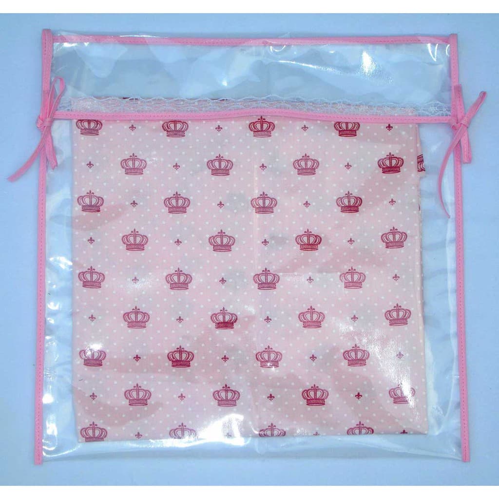 Kit com 6 Saquinhos de Maternidade Rosa + Almofada de Pescoço Infantil Chevron Rosa