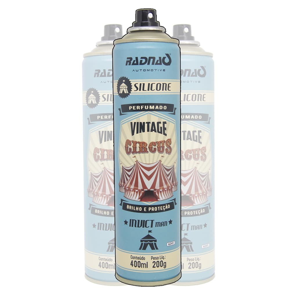 Silicone Spray Perfumado Automotivo Vintage Circus Invict Man Radnaq 400ml