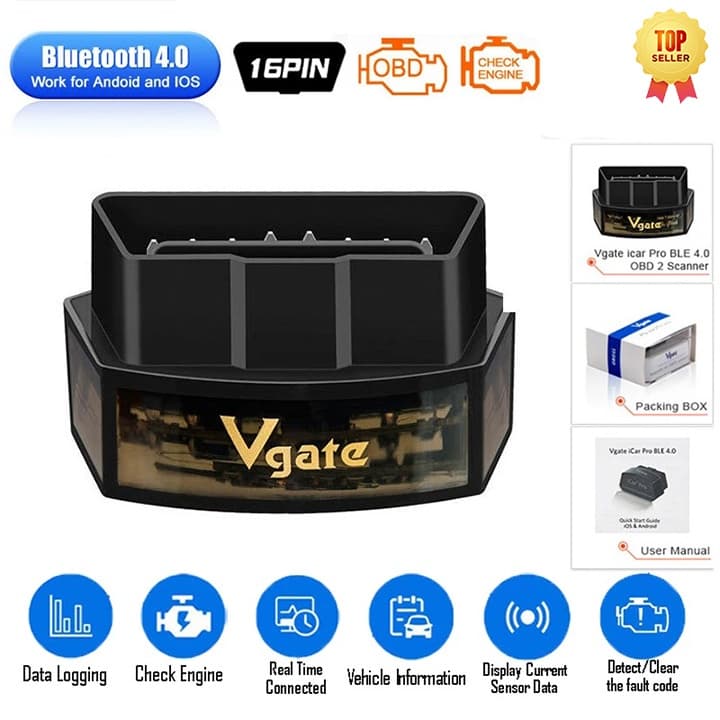 Vgate iCar Pro Bluetooth 4.0 OBD2 Scanner de diagnóstico de carro OBD 2 WIFI elm327 Ferramenta de verificação automática ODB2 para Android / IOS