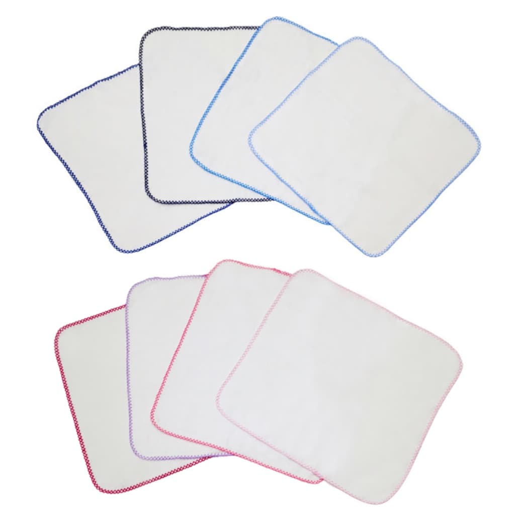 Kit 5 Fralda De Boca Quadriculada 33x33cm Com Crochê - Escolha De Cores