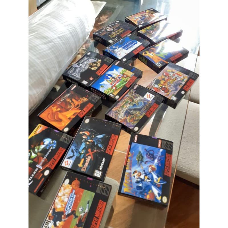 6 caixas com berço repro de super Nintendo snes retro