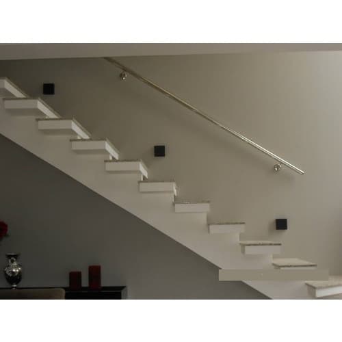 Tubo Corrimão 1 Metro De Parede Para Escada Em Aço Inox Não Oxida Com Ação Do Tempo