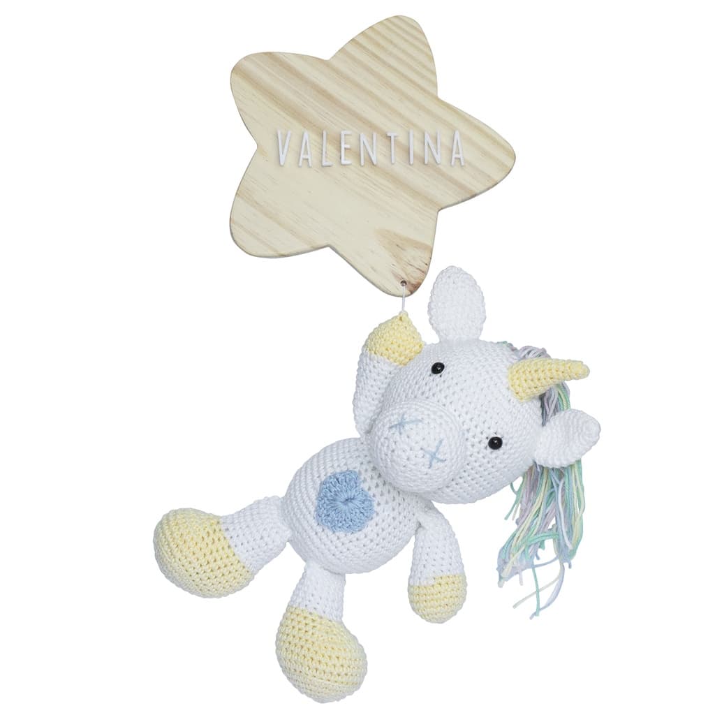 Enfeite Porta Maternidade Moderno Pinus Unicórnio Nome Bebê