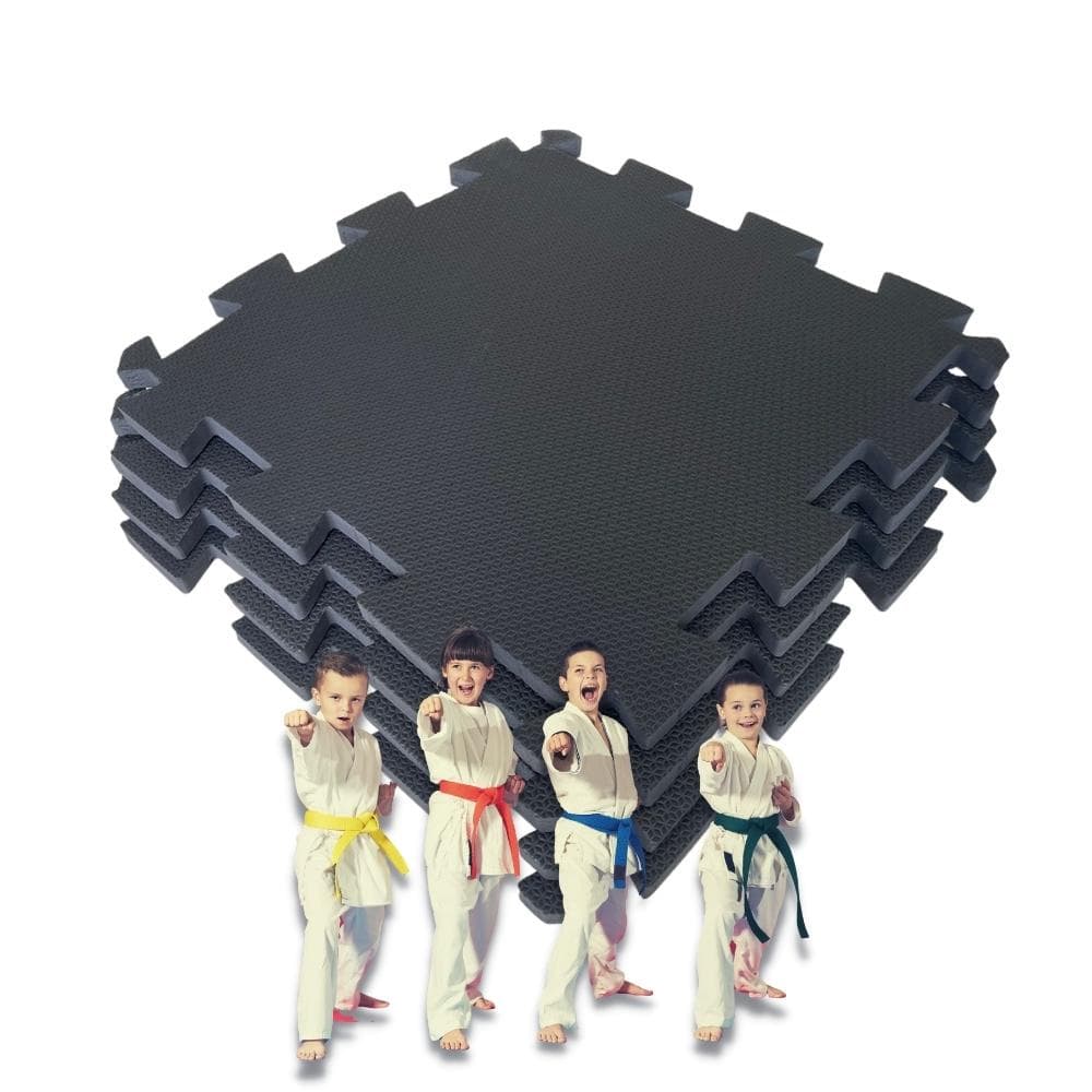 Kit 12 Tatames - EVA Preto 50x50x2 cm. Academia, Esportes