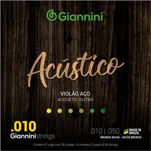 ENCORDOAMENTO GIANNINI GESWAM P/ VIOLAO DE AÇO BRONZE 65/35 0.010 COM BOLINHA