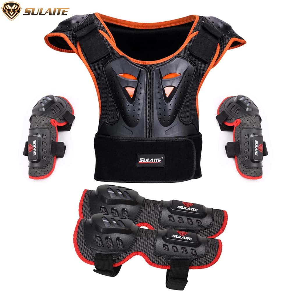 SULAITE Juventude Crianças Motocross Corpo Equipamento De Proteção Colete Armadura ATV Bicicleta Da Sujeira Ternos Peito