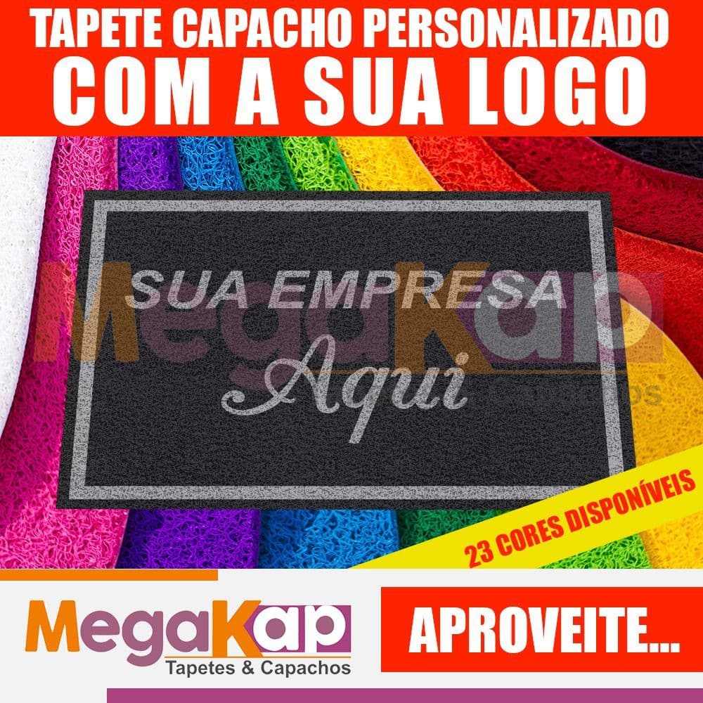 Tapete Capacho 124x60 Personalizado Logo Loja Comércio