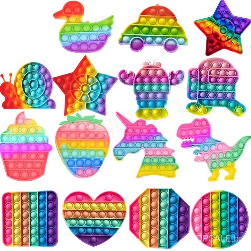 (Pronta Entrega) Brinquedo De Apertar Com Bolhas Popit Para Crianças E Adultos