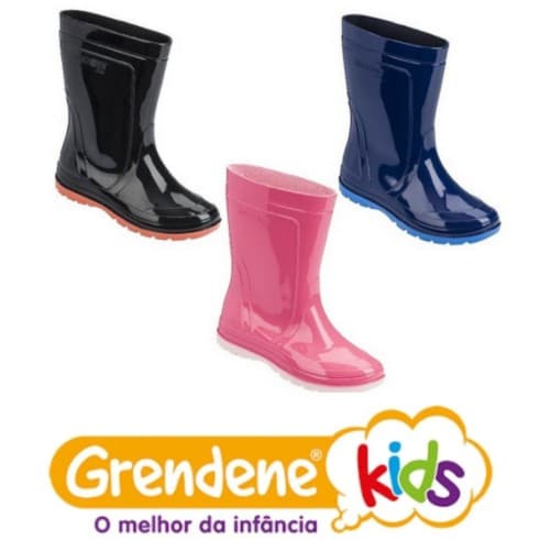 Bota Galocha Infantil Impermeável Pvc Cano Médio - Cores Azul, Preto e Rosa