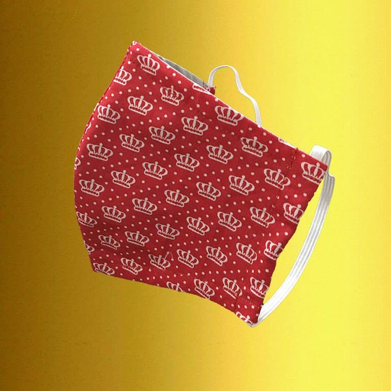 Máscara Proteção Facial Vermelha ou Azul Coroas