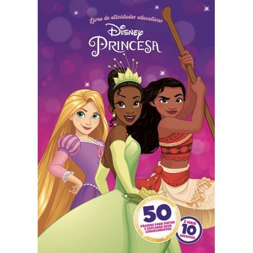 Livro 50 Paginas Para Colorir Disney Princesas Com 10 Adesivos