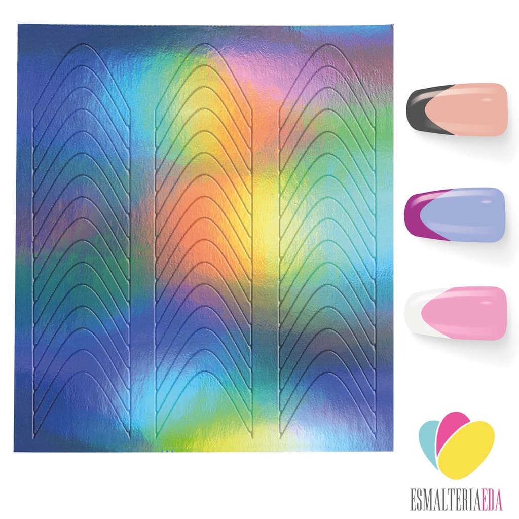 Stencil para Unhas Francesinha Amendoada Reversa Molde Airbrush Adeviso Estencil