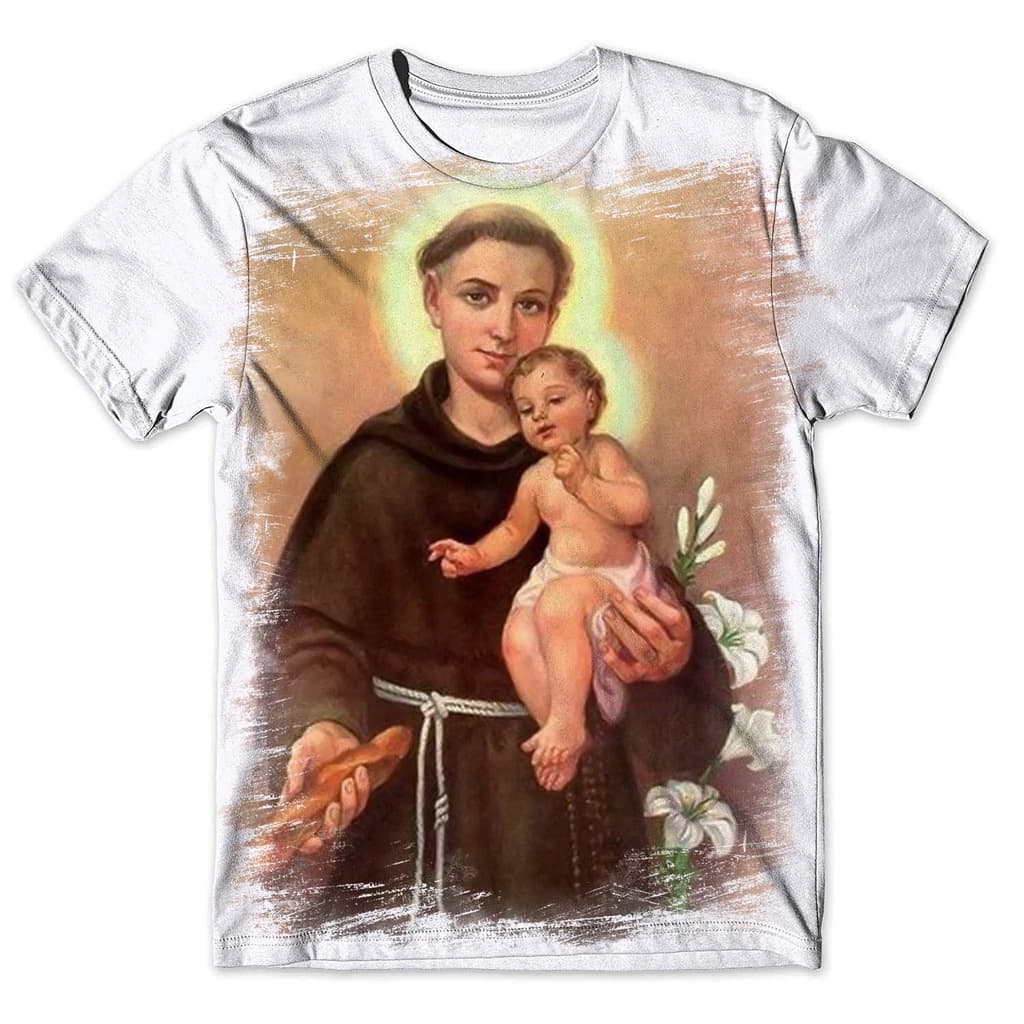 Camisa Camiseta Masculina Católica Santo Antonio 1