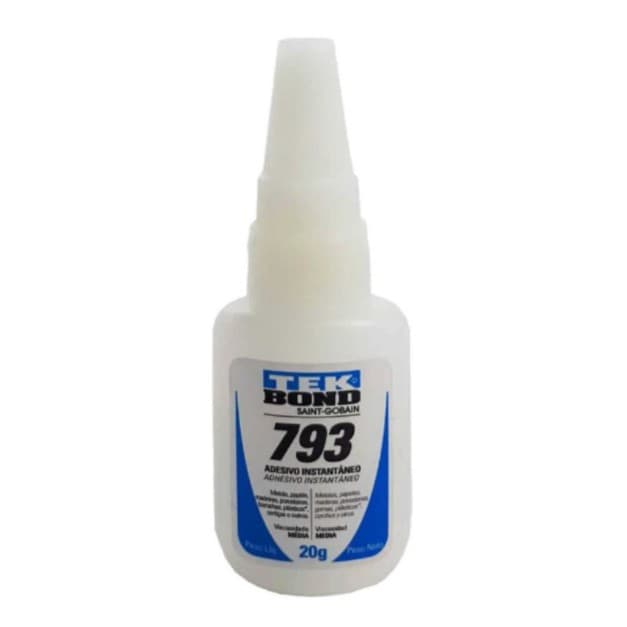 Cola Instantânea Tek Bond 793 20g Acrigel Unhas Tips Postiça Forte Madeira Borracha