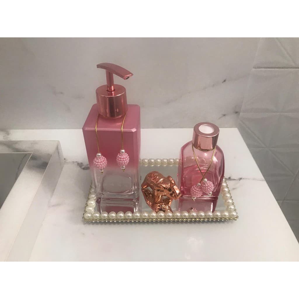 Kit Lavabo Rose-/ Sala- Aromatizador-Saboneteira ou Álcool em Gel