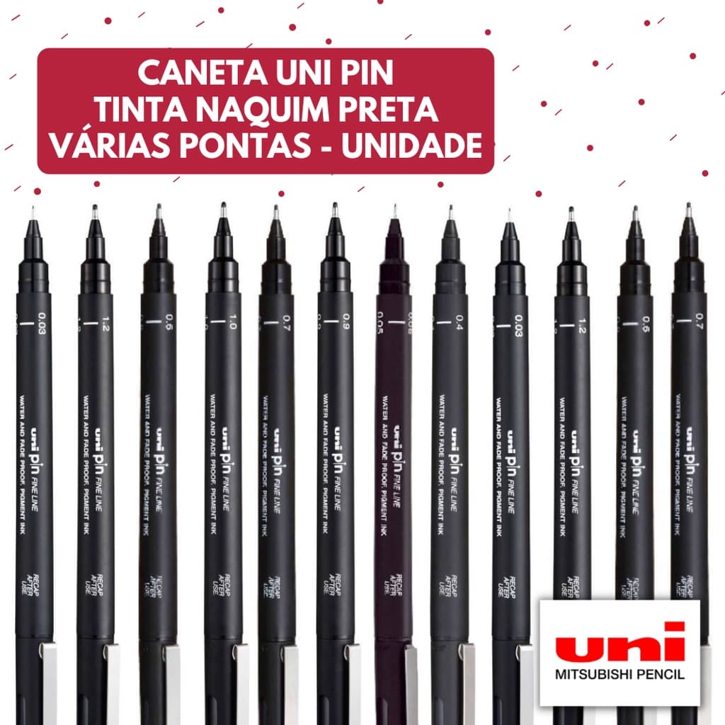 Caneta Técnica Nanquim Uni Pin Fine Line UNI BALL - Unidade