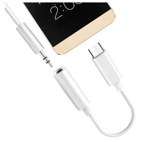Adaptador de áudio USB tipo C para P2 cor Branca