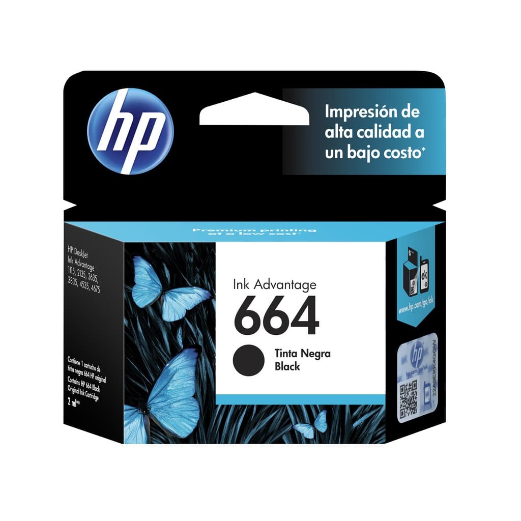 Cartucho HP 664 BK original! HP DeskJet Ink Advantage 1115 2136 3636 3836 4536 4676