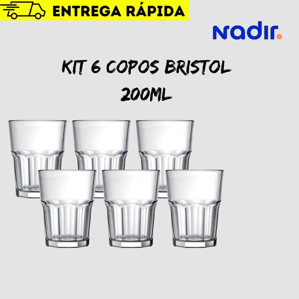 Kit 6 Copos Bristol 200ml
