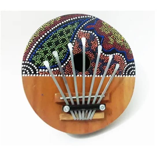 KALIMBA PINTADA ARTESANAL PEQUENA FEITA DE CASCA DE COCO